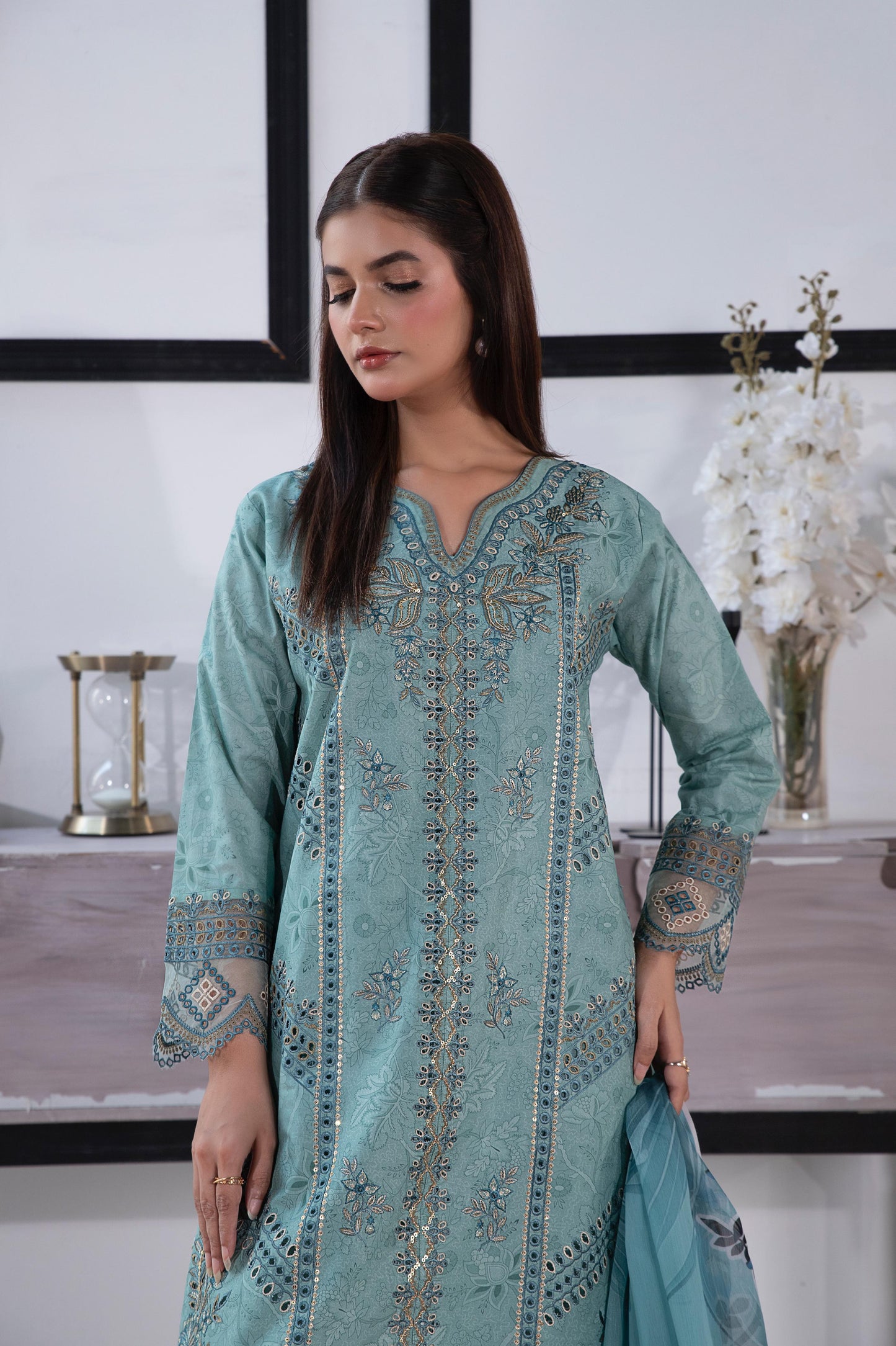 Soffra Zinc Embroidered 3-Piece 1715