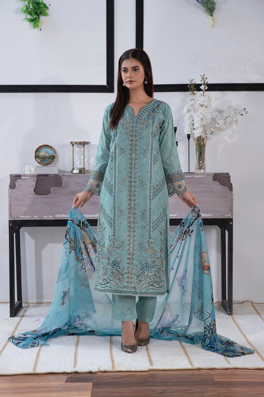 Soffra Zinc Embroidered 3-Piece 1715