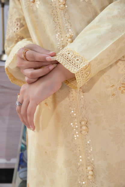 Dusky beige  Embroidered 3-Piece 1723