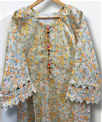 Biege Embroidered 2 Piece 1719