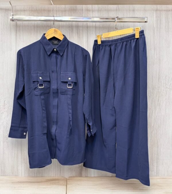 Space Navy Blue Solid Co-ard Set 2 Piece SR1325