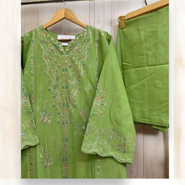 Pista Green|Embroidered|2-Piece Khaddar|SR1270 - Image 3